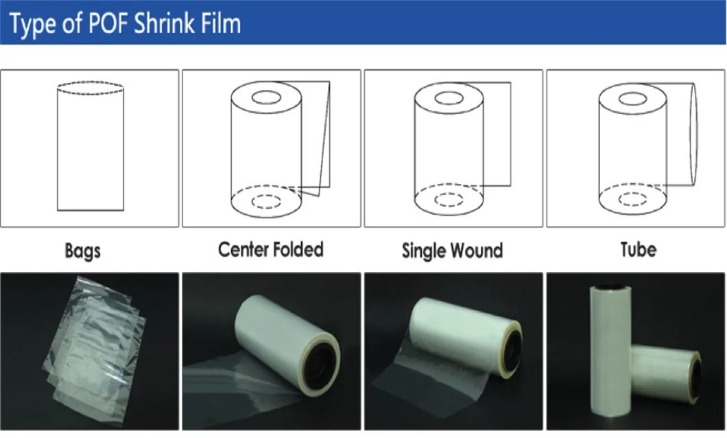 Conventional Thickness Polyolefin Plastic Heat Shrink Film Roll Strong Tensile POF Film/Bag